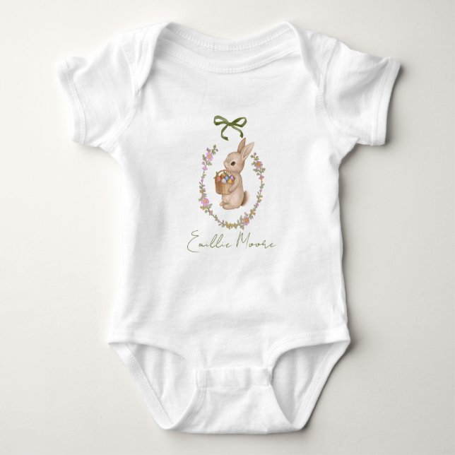 Body Para Bebê Coelho de Páscoa Fofo Elegante (Frente)