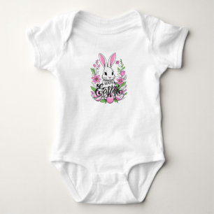 Body Para Bebê Coelho felz pascoa (rosa escuro)