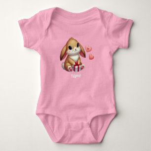 Body Para Bebê Coelho fofo do Dia dos Namorados