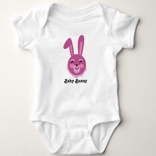 Body Para Bebê Coelho Fofo Você Pode Mudar as Cores & Texto