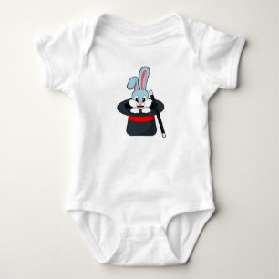 Body Para Bebê Coelho na Mágica com Varinha e Chapéu