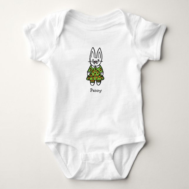 Body Para Bebê Coelho Penny Personalizado (Frente)