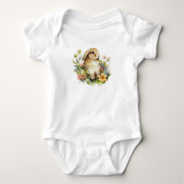 Body Para Bebê Coelho precioso em uma Frota das Flores
