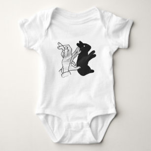 Body Para Bebê Coelho Silhouette Mão