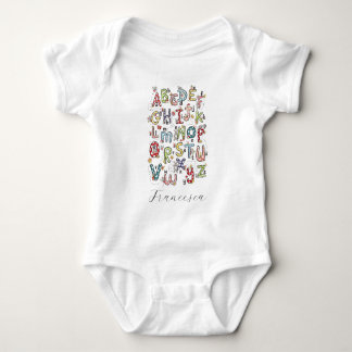 Body Para Bebê Coelhos do Alfabeto, Borboletas, Fadas & Flores 