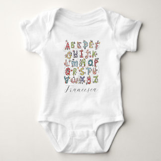 Body Para Bebê Coelhos do Alfabeto, Borboletas, Fadas & Flores 