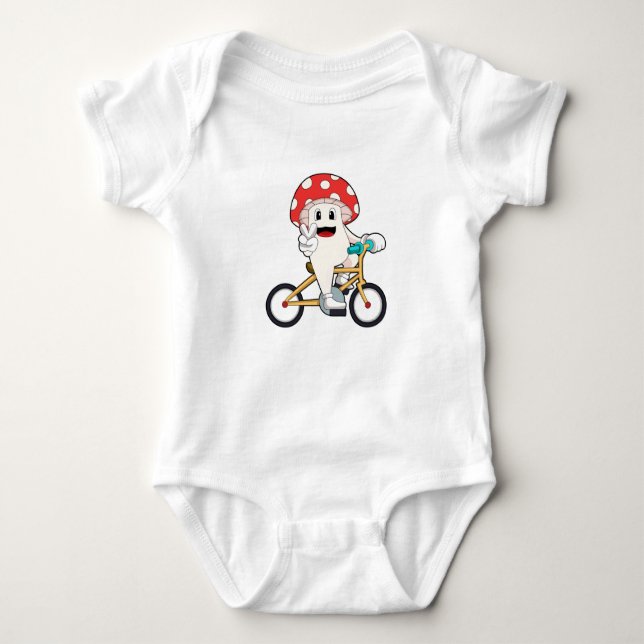 Body Para Bebê Cogumelo com Bicicleta.PNG (Frente)