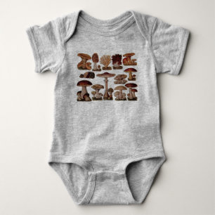 Body Para Bebê cogumelos hipster botânico francês