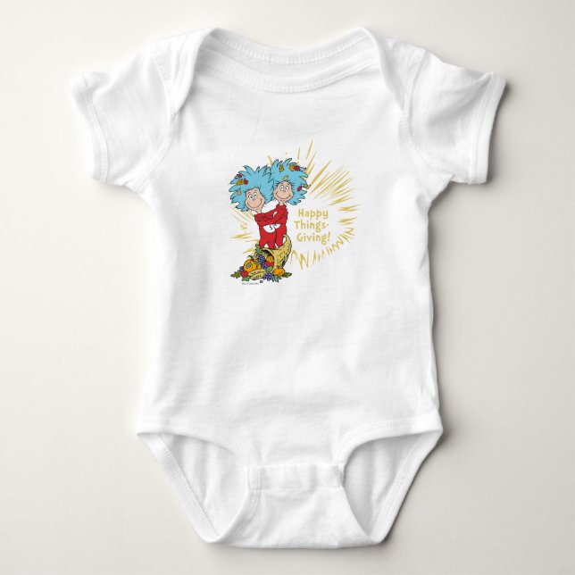 Body Para Bebê Coisa Um Coisa Dois Dia de Coisas Felizes! (Frente)