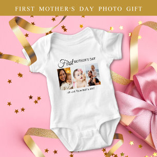 Body Para Bebê Colagem de Fotos Personalizada do Primeiro Dia da 
