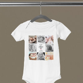 Body Para Bebê Colagem de Fotos Simples do Primeiro Dia dos Pais
