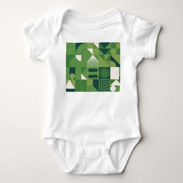 Body Para Bebê Colagem digital Duotone, elementos geométricos (Frente)