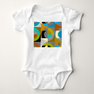 Body Para Bebê Colagem geométrica: círculos, padrão de colheita.