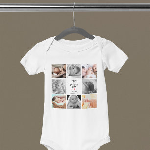 Body Para Bebê Colagem Simples de Imagens do Primeiro Dia de os p