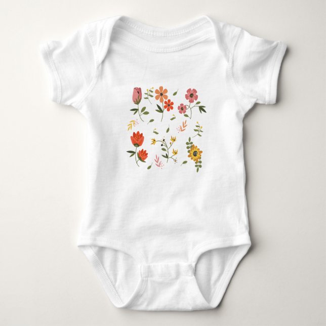 Body Para Bebê coleção de flores (Frente)