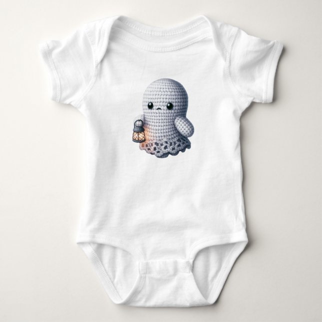 Body Para Bebê Colheita de Outono Fantasma Fofo (Frente)