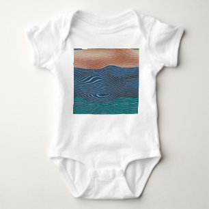 Body Para Bebê Colinas de paisagem natural: padrão uniforme.