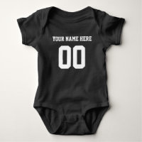 Color/Nome Personalizado Baby Sports Black Jersey