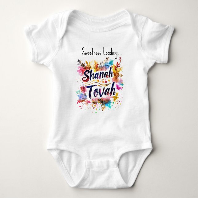 Body Para Bebê 🍎 🐝 com texto personalizado Carga de suavidade (Frente)