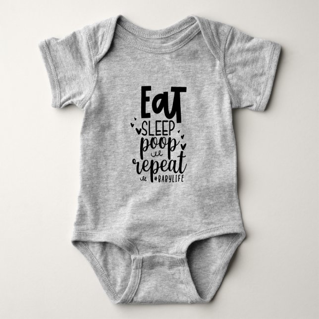 Body Para Bebê Coma Dormir Fezes Repetir (Frente)