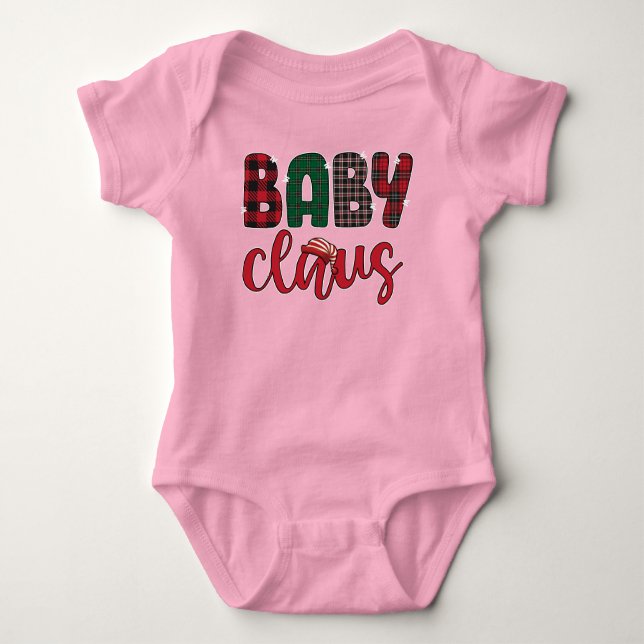 Body Para Bebê Combinação da Família Baby Claus (Frente)