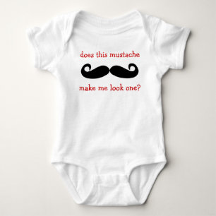 Body Para Bebê Combinação de bigode - T-shirt de 1 ano