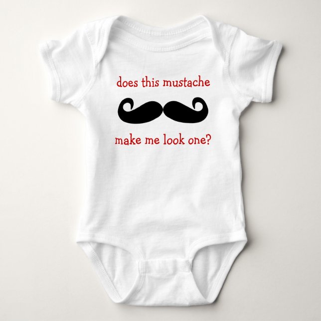 Body Para Bebê Combinação de bigode - T-shirt de 1 ano (Frente)
