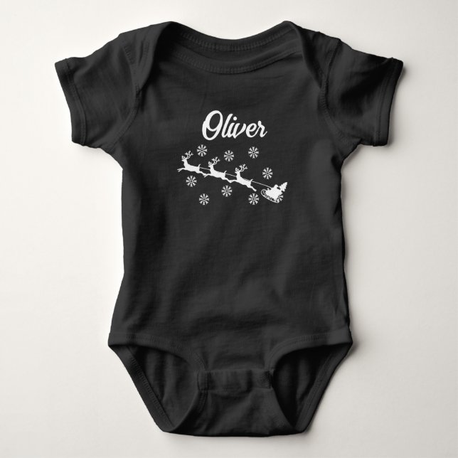 Body Para Bebê Combinação Personalizada da Família Natal Xmas (Frente)