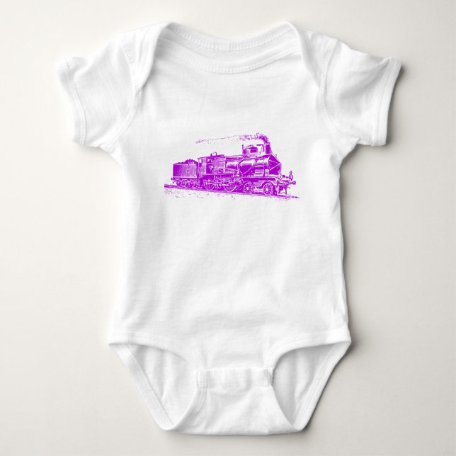 Body Para Bebê Comboio 03 - Roxo (Frente)