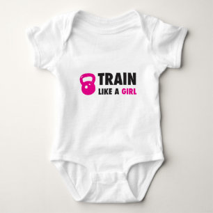 Body Para Bebê Comboio Como Uma Rapariga Com Kettlebell