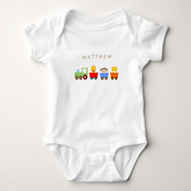 Body Para Bebê Comboio de Brinquedo Personalizado Baby Onsie (Frente)