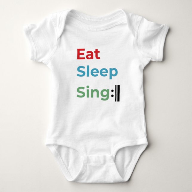 Body Para Bebê Come Sleep Sing Repete Música Bebê Roupa (Frente)