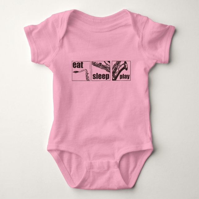 Body Para Bebê Comer Sleep Play Sax (Frente)