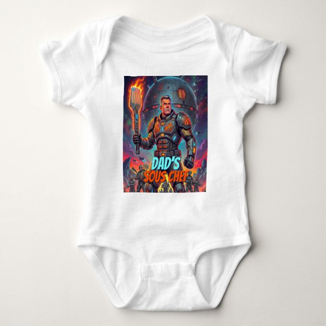 Body Para Bebê Cômico Astronauta Churrasco Comic Pop Art Espaço R (Frente)