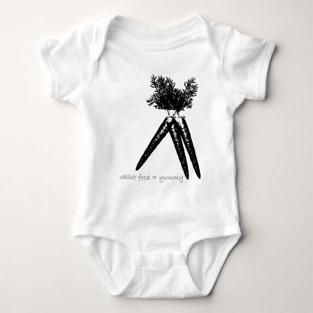 Body Para Bebê comida de coelho (Frente)