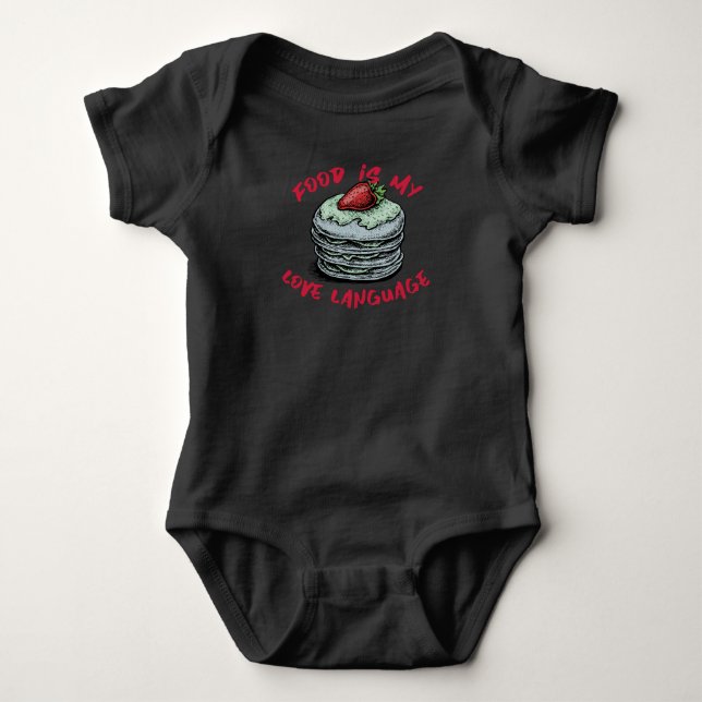 Body Para Bebê Comida É Minha Língua De Amor (Frente)