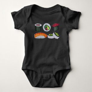 Body Para Bebê Comida Japonesa Sushi California Roll Nigiri Foodi
