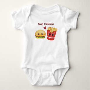 Body Para Bebê Comida Rápida Bonita - Faces de Comida de Lixo Kaw