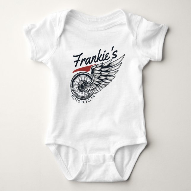 Body Para Bebê Compro Personalizado de Pneus-Pneus-Biker (Frente)