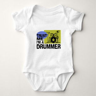 Body Para Bebê Confie que eu mim é um baterista