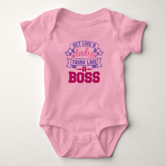 Body Para Bebê Conjunto Bebê 'Aja como uma Dama, Seja como uma Ch