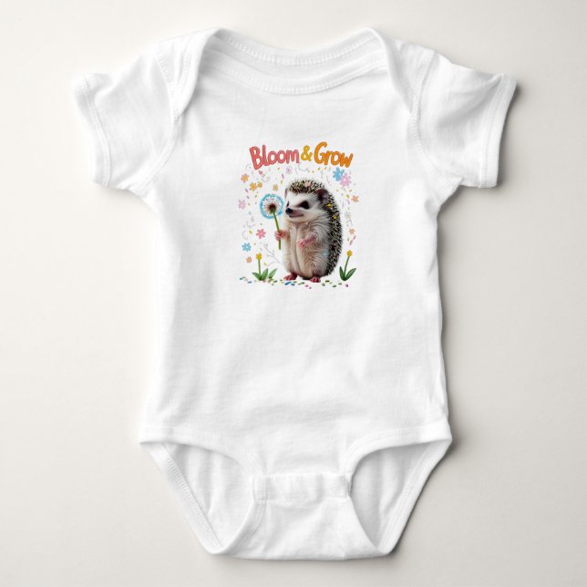 Body Para Bebê Conjunto Bloom & Grow Bebê Ouriço Um Ano (Frente)