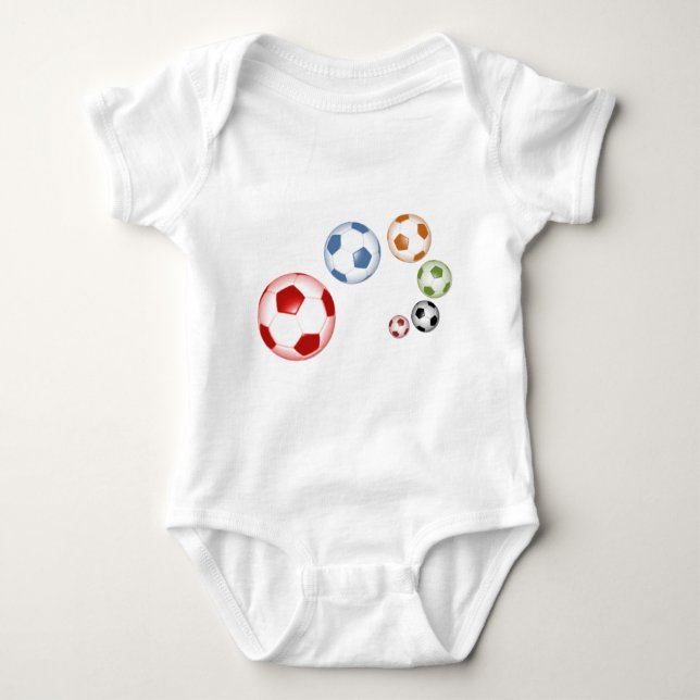 Body Para Bebê Conjunto bonito de bolas de futebol (Frente)