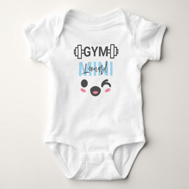 Body Para Bebê Conjunto de Academia Personalizado Mini Bebê Menin (Frente)