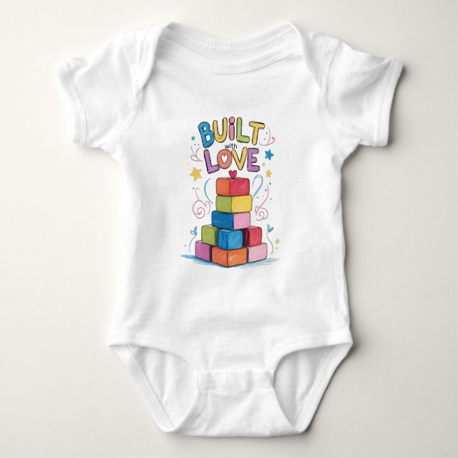 Body Para Bebê Conjunto de Bebê Blocos de Brinquedo Feitos com Am (Frente)