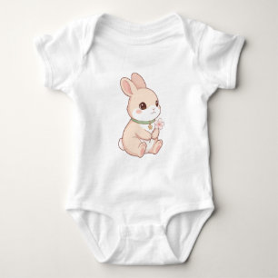 Body Para Bebê Conjunto de Bebê Coelho Kawaii & Flor de Sakura