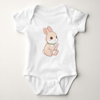 Body Para Bebê Conjunto de Bebê Coelho Kawaii & Flor de Sakura