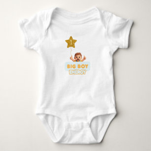 Body Para Bebê Conjunto de Bebê de 1 Ano de Energia de Garotão