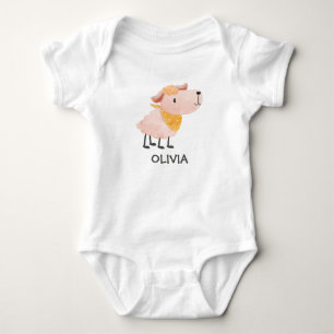 Body Para Bebê Conjunto de Bebê de Água e Ovelha em Aquarela & No