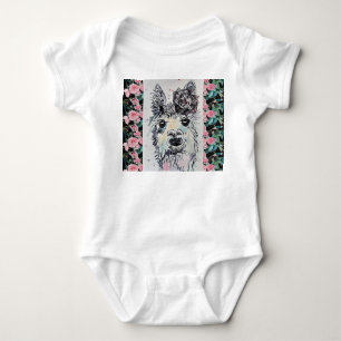 Body Para Bebê Conjunto de Bebê de Aguarela de Alpaca Llama Fofa
